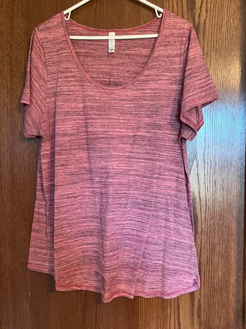 LuLaRoe Heathered Rose Scoop Neck Short Sleeve Top